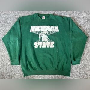 Soffe‎ Crewneck Men’s Size XLarge Green Michigan 
State Football Vintage